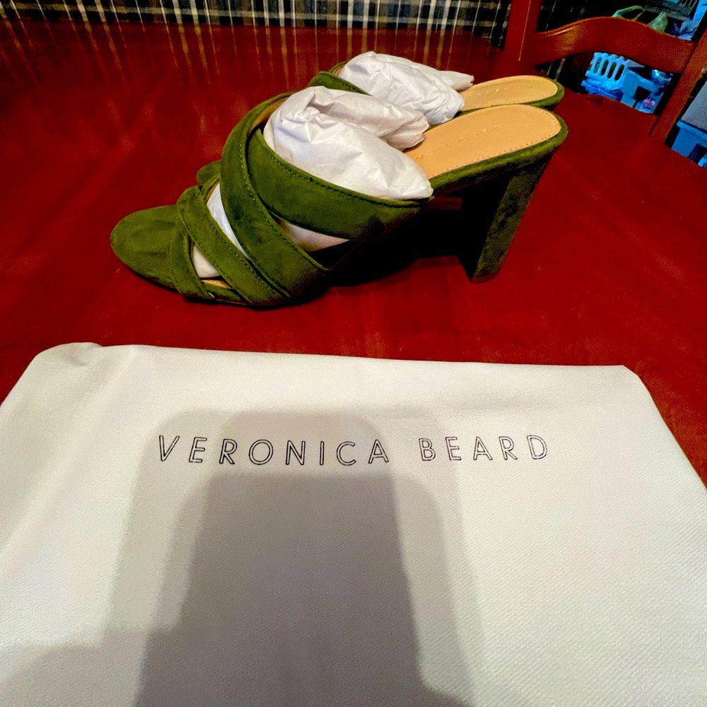 Women’s size 9M Veronica beard palm green suede box in OK condition some damage
